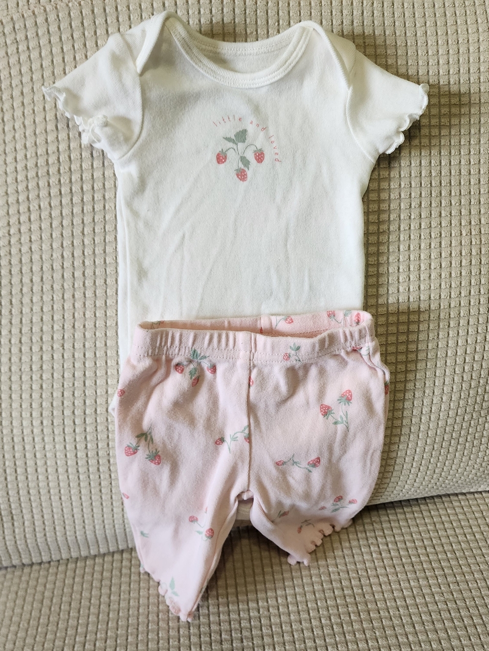 Carter's Newborn Pink and White Bodysuit Set "Little And Loved".